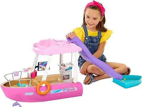 Barbie Dream Boat Barco de Juguete para Muñecas con Accesorios, Regalo +3 Años (Mattel HJV37)  