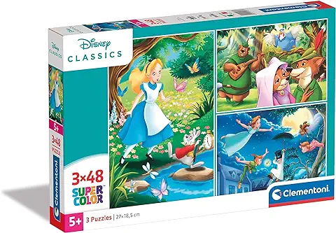 Clementoni - Puzzle Infantil 3 Puzzles de 48 Piezas Personajes Disney Clásicos, Puzzles a Partir de 4 Años (25267)  