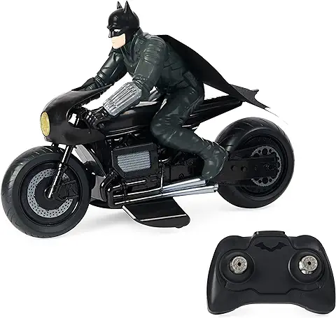 DC Comics, The Batcycle RC Rider Figura de Acción, Estilo Oficial de Película de Batman, Juguetes Niñas a Partir de 4 Años, Multicolor, 4.75 x 12 x 3.3 Inches (Spin Master 6060490)  