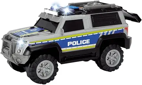 Dickie Toys Vehículo de Policía SUV luz y Sonido Action Series, Coche Juguete, 30 cm  