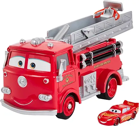 Disney Cars Camión Transportador de Coches de Juguete Rojo Acribacias con Agua (Mattel GPH80)  