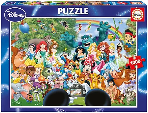 Educa - Puzzle de 1000 Piezas para Adultos | Princesas y Personajes Disney Puzzle 1000 Piezas Disney El Maravilloso Mundo de Disney II (16297)  