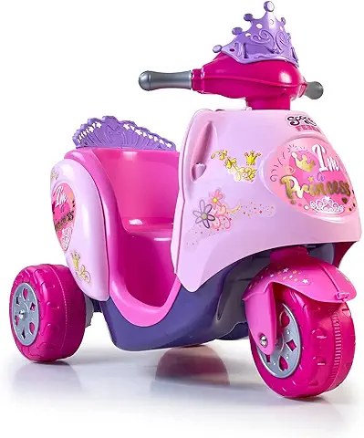 FEBER - Scooty Little Princess, Moto Scooter Eléctrica Color Rosa de 6V, y Correpasillos con Diseño de Princesa, Juguete +1 Año, Famosa (FEB09000)  
