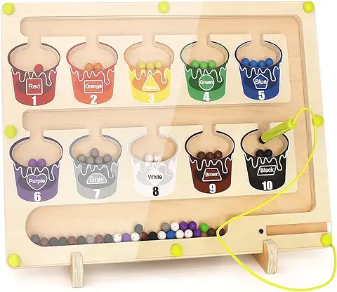 Joyreal Juguetes Magnético de Madera - Juego de Combinación de Colores & Clasificación Motricidad Fina Juguetes Niños 3 4 5 6 Años Juegos Educativos  