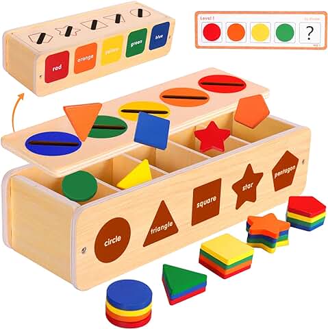 Juguete Montessori Bebé 1 2 3 Años, 25 Piezas Juego Educativo, Cubo Caja Madera, Clasificar Colores Formas, Habilidades Motoras, Regalos Niños Navidad Reyes Magos Cumpleaños  