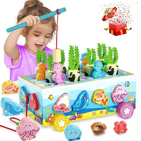 Juguetes Montessori Juegos Educativos Niños 1 2 3 4 Años Juguetes Magneticos de Madera con Juego Tema de Animales Marinos Brinquedos bebe Cumpleaños Navidad Regalo  