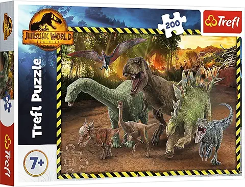 Jurassic World 200 Piezas-Colorido Dinosaurios, Entretenimiento Creativo, Diversión para Niños a Partir de 6 Años Puzzle, Color Parque Jurásico, Jurassic Park (Trefl 13287)  