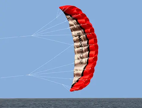Kwasyo Force 2.5m de Doble Línea de Cometas Parafoil Stunt con la Manija 30 m de Cuerda, Cometa de Deporte de Playa, Jardín al Aire Libre Juegos de Jardín Diversión  