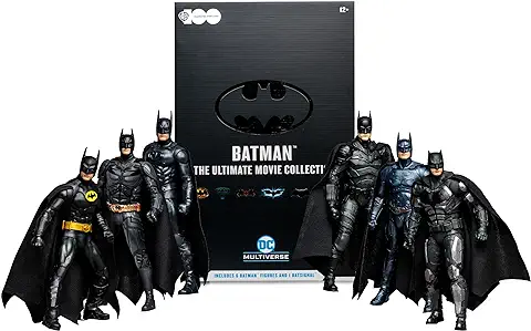 Lansay McFarlane Toys - Batman - Pack de 6 Figuras Coleccionables - Warner Bros 100 Cumpleaños - Figura de Colección y Accesorios - Personajes de Cómics - a Partir de 12 Años  