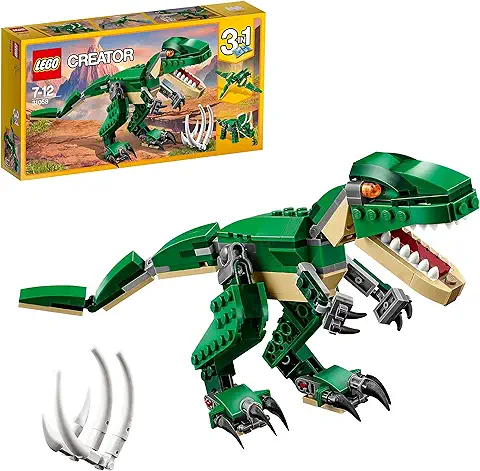 LEGO 31058 Creator Grandes Dinosaurios, Regalo de Reyes para Niños y Niñas de 7 Años o Más, Maqueta 3en1 de Pterodáctilo, Triceratops y T-Rex, Figura de Animales de Juguete de Parque Jurásico  