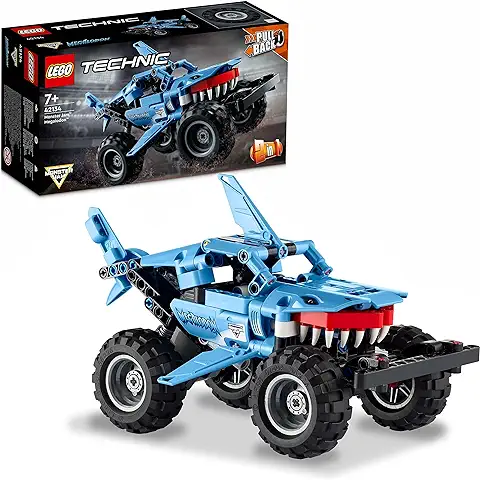 LEGO 42134 Technic Monster Jam Megalodon, Set de Vehículo de Construcción 2en1, Camión Tiburón o Coche de Juguete al Detalle, Regalo para Niños y Niñas a Partir de 7 Años  