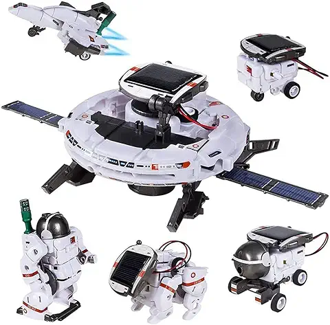 LUFEIS Robot de Juguete Solar, 6 en 1 Juguetes Robots Solares para Niños, Stem Kit de Tobot Solar, Juguetes de Construcción, Kit Robotica Solares para Niños, Niños y Niñas de 8 a 13 Años  
