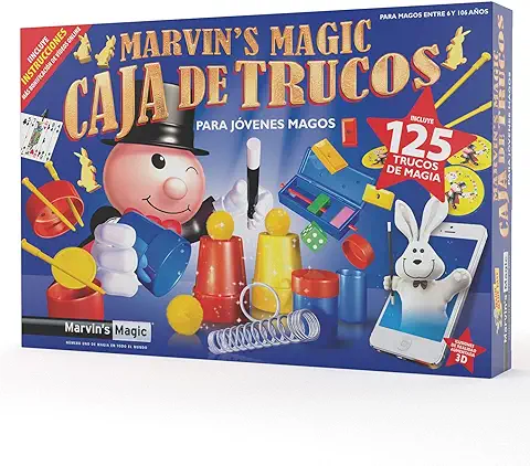 Marvin's Magic - Set de Magia para Niños - Gama de Magia Fácil - Incluye Varita Mágica - Trucos de Cartas - Mucho Más - Adecuado para Edades de 6+ - 125 Trucos de Magia - Regalo Ideal Cumpleaños  