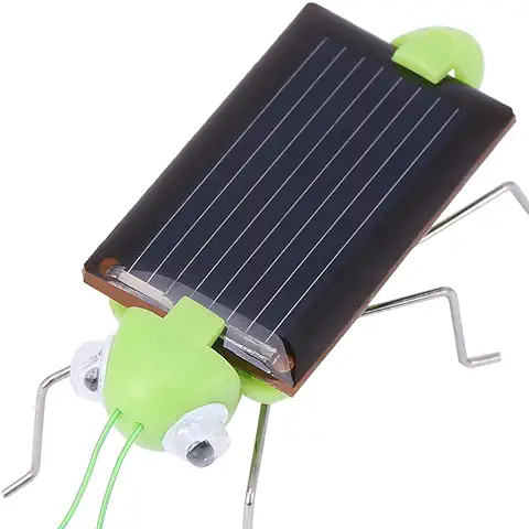 Mini Magia de la Energía Solar Alimentado Cucaracha/Saltamontes Niños Educativos Insectos Kid Truco Juguete Regalos(Verde + Negro)  