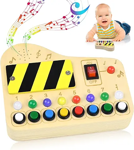 Montessori Busy Board, Xilófono Colorido de Madera para Niños, Juguetes de Viaje, Instrumentos Musicales para Niños de 2 3 Años, Regalo Ideal de Juguetes Educativos para Bebés  