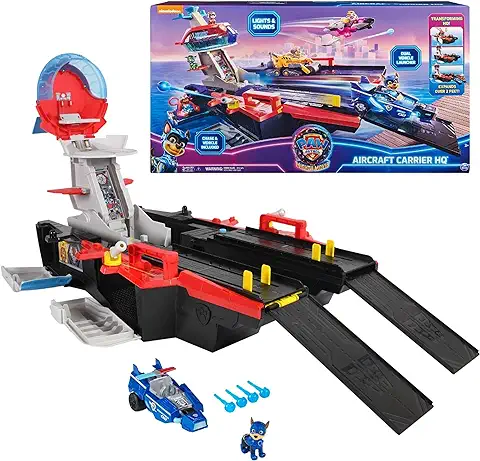 PAW PATROL- Patrulla Canina Aircarft Carrier HQ PPTMM, Color Negro, Pequeño (Spin Master 6067496)  