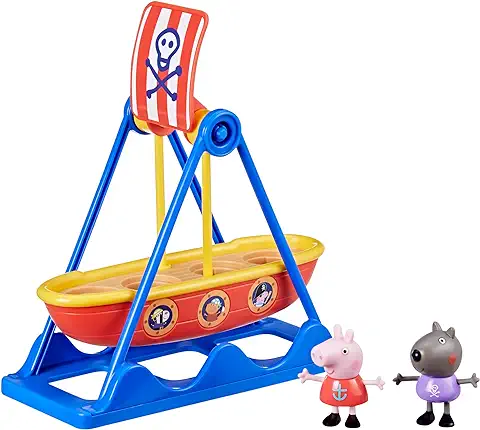 Peppa Pig - Peppa en el Barco Pirata - Set de Juego con un Barco Pirata Que se Balancea y 2 Figuras  