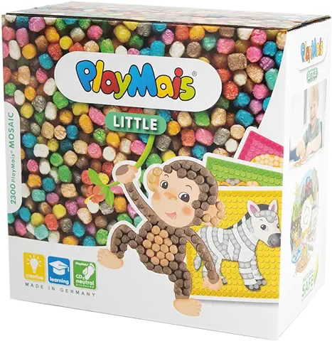 PlayMais Mosaic Little Kit de Manualidades para Niñas y Niños a Partir de 3 Años | 2300 Piezas y 6 Plantillas de Mosaicos | Estimula la Creatividad y Las Habilidades Motoras (Little Zoo)  