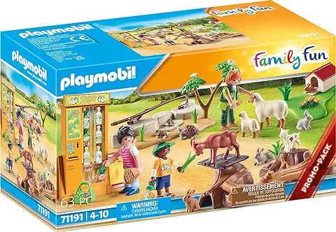 PLAYMOBIL 71191 Family Fun Zoo de Mascotas con Animales de Juguete, Juguetes para Niños a Partir de 4 Años, Multicolor  