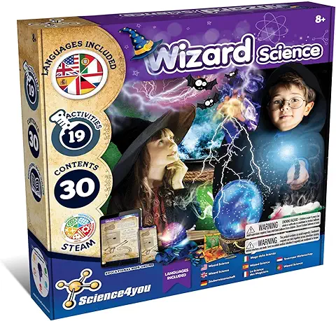 Science4you Ciencia del Mago, Niños 8+ Años Multi Idioma - Kit Cientifico de Magia para Niños, 19 Actividades: Haz una Bola de Cristal con tu Varita de Mago, Juegos Educativos  