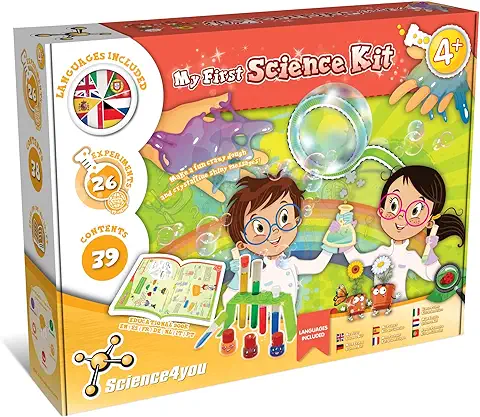 Science4you Primer Kit de Ciencias Niños 4 Años - Kit Científico con 26 Experimentos para Niños, Laboratorio de Quimica y Colores, Juegos Educativos de Manualidades, Regalo para Niños 4 5 6 7 Años  