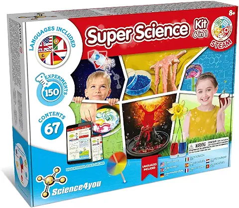 Science4you - Super Kit Cientifico para Niños +8 Años - 150 Experimentos para Niños: Volcanes para Niños - Laboratorio de Quimica, Juegos y Juguetes Científicos y Regalos para Niños 8 9 10 Años  