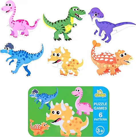 STIGORVI - Puzzle de Madera Dinosaurios | Juguetes Montessori Puzzle | para Niños de 3 4 5 Años | Puzzle 3D | Rompecabezas de Madera  