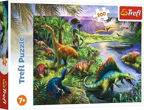 Trefl 200 Piezas, para Niños a Partir de 7 Años Puzzle, Color Dinosaurios Depredadores, Dinosaurier  