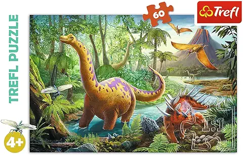 Trefl 60 Piezas, para Niños a Partir de 4 Años Puzzle, Color Caminata de Dinosaurios, WEG Der Dinosaurier  