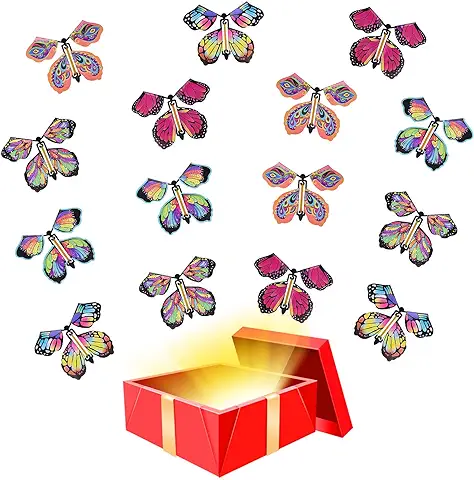 TSHAOUN 15 Piezas Mariposa Voladora Mágicas, Mariposas Magic, Flying Butterfly Toy, Tarjeta Mágica Mariposa Niños para Regalos de Cumpleaños, Educación Infantil, Regalos Sorpresa (Color Aleatorio)  