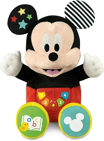 Clementoni- Baby CuentaCuentos Mouse Peluche Interactivo con Voz de Mickey, Multicolor, Mediano (61369)  