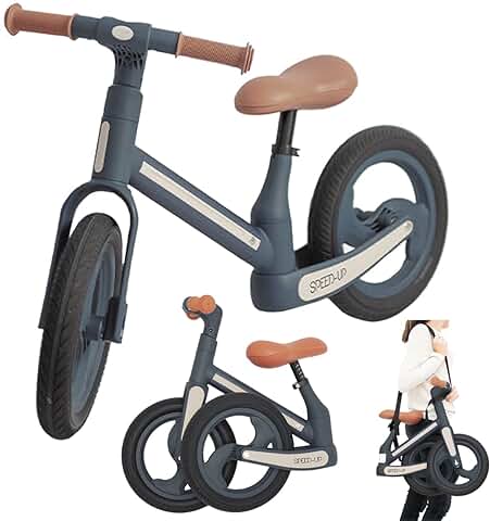 Olmitos – Bicicleta de Equilibrio Plegable para Niño Speed-Up - Desde 2 Hasta 6 Años – Manillar y Sillín Ajustable sin Pedales para Aprender – Incluye asa de Transporte  