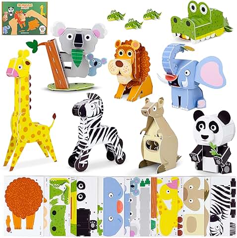 Puzzle 3D Niños Animales Jungla Pack 8 - BONNYCO | Puzzles 3D Juegos Educativos, Juguetes Niña y Niño, Juguetes Niños | Regalos para Niños Niñas Cumpleaños 6 7 8 9 10 Años Comunion Navidad  