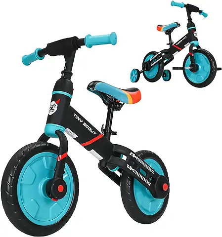 UBRAVOO Tiny Scout Bicicleta de Equilibrio para Niños 3 4 5 Años,Bicicleta Infantil 4 en 1 a Partir de 3 Años con Ruedas de y Pedales,Cuadro Deportivo,Ruedas de 28 Cm,sillín Regulable en Altura  