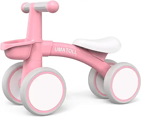 Umatoll Bicicleta sin Pedales para Niños a Partir de 1 Año de Equilibrio, Juguetes Bebés de 12 a 24 Meses, Bici Bebe con Canasta, Pimera Bicicleta para Niños y Niñas como Regalo Cumpleaños  