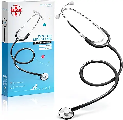 AIESI® Estetoscopio Profesional de Cabeza Plana Pediátrico Color Negro DOCTOR MINI SCOPE, Garantía 24 Meses AIESI® Estetoscopio Profesional de Cabeza Plana Pediátrico Color Negro DOCTOR MINI SCOPE, Garantía 24 Meses