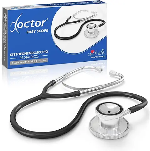AIESI® Fonendoscopio Pediátrico Profesional de Doble Campana para Ninos Color Negro DOCTOR BABY SCOPE, Garantía de 24 Meses AIESI® Fonendoscopio Pediátrico Profesional de Doble Campana para Ninos Color Negro DOCTOR BABY SCOPE, Garantía de 24 Meses