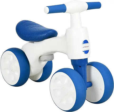 AIYAPLAY Bicicleta sin Pedales para Niños de 18-36 Meses Carga 30 kg Bicicleta de Equilibrio con Manillar Antideslizante y 4 Ruedas de Ø17 cm Regalo para Niños y Niñas 56x30x42 cm Azul  