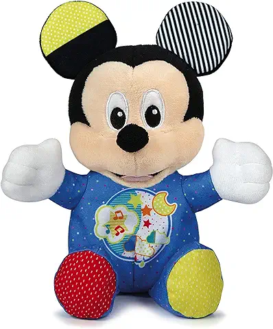 Clementoni - Baby Mickey Peluche Luces y Sonidos - Peluche Bebé Interactivo de Disney a Partir de 3 Meses (17206)  