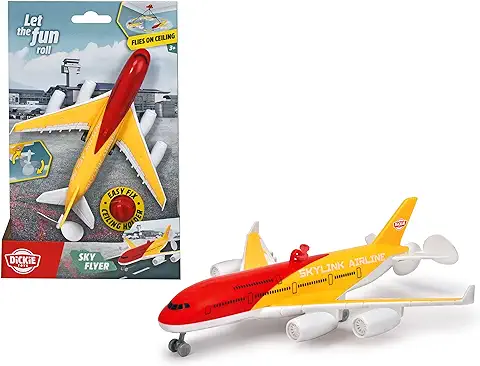 Dickie Toys - Avión de Techo (18 cm) Sky Flyer, Funciona con Pilas, con Suspensión para el Techo, Juguete para Niños a Partir de 3 Años, Multicolor  