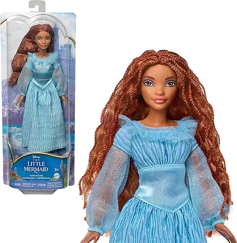 Disney La Sirenita Ariel Sirena Muñeca con Vestido de Volantes, Juguete +3 Años (Mattel HLX09)  