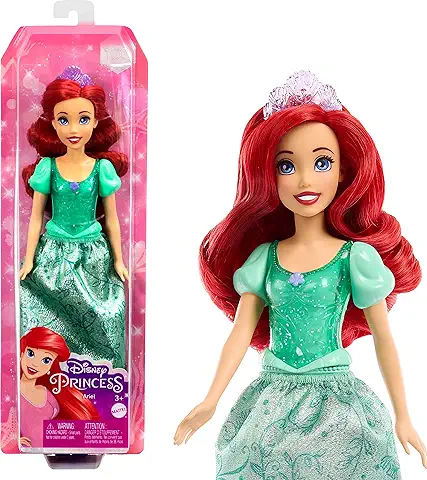 Disney Princess Ariel Muñeca Princesa Película La Sirenita, Juguete +3 Años (Mattel HLW10)  