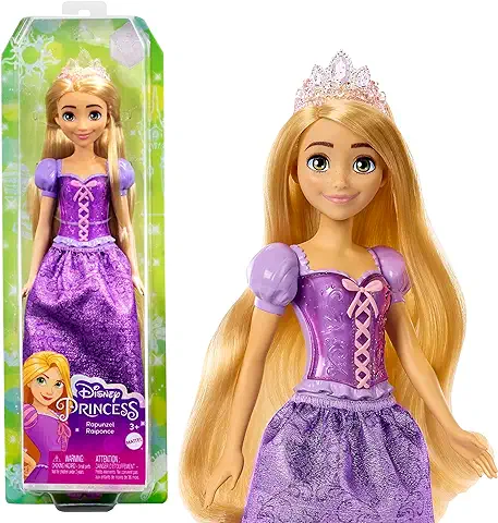 Disney Princess Rapunzel Muñeca Princesa Película Enredados, Juguete +3 Años (Mattel HLW03)  