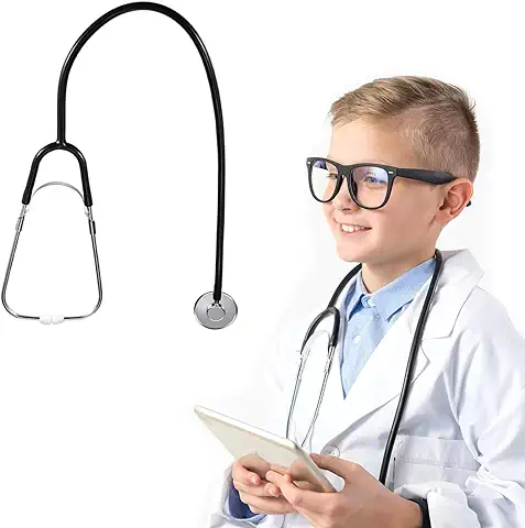 Estetoscopio Juguete,Estetoscopio Juguete Niños,Estetoscopio para Niños,Estetoscopio Simulación,Estetoscopio Metal,Juguete Estetoscopio Negro de Trabajo para Cosplay  