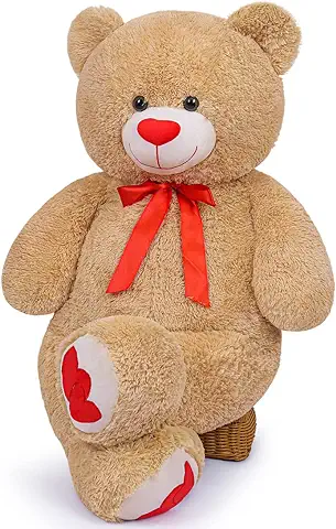 FAVOSTA Osito de Peluche de 110 cm de Altura Gran Oso XXL Love Teddy Bear Light Brown  