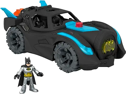 Fisher-Price Imaginext DC Super Friends Batmóvil Power Reveal Coche de Juguete con Luces Ultravioleta y Sonidos, Incluye Figura de Batman, +3 Años (Mattel HGX96)  