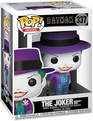 Funko Pop! Heroes: DC Batman 1989 - The Joker with Hat - 1/6 de Probabilidades de Obtener la RARA Variante Chase - DC Comics - Figura de Vinilo Coleccionable - Idea de Regalo  