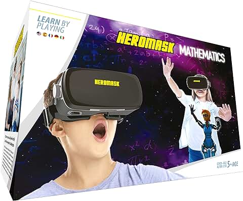Gafas VR + Juegos. Aprender Matematicas [sumar y Restar Calculo Mental...] Gafas 3D Realidad Virtual [Regalo Original] Niños y Niñas 5 6 7...12 Años  