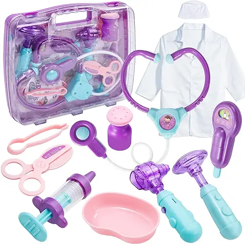 HERSITY Juguetes de Imitacion Maletin Doctora Juguete de Medicos Enfermera Regalos para Niñas Niños (púrpura) HERSITY Juguetes de Imitacion Maletin Doctora Juguete de Medicos Enfermera Regalos para Niñas Niños (púrpura)