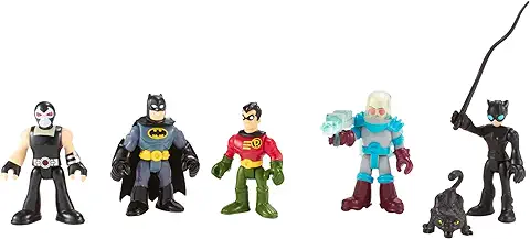 Imaginext DC Super Friends - Heroes & Villains Batman Paquete Con Batman Robin Catwoman Mr. Freeze y Bane.  